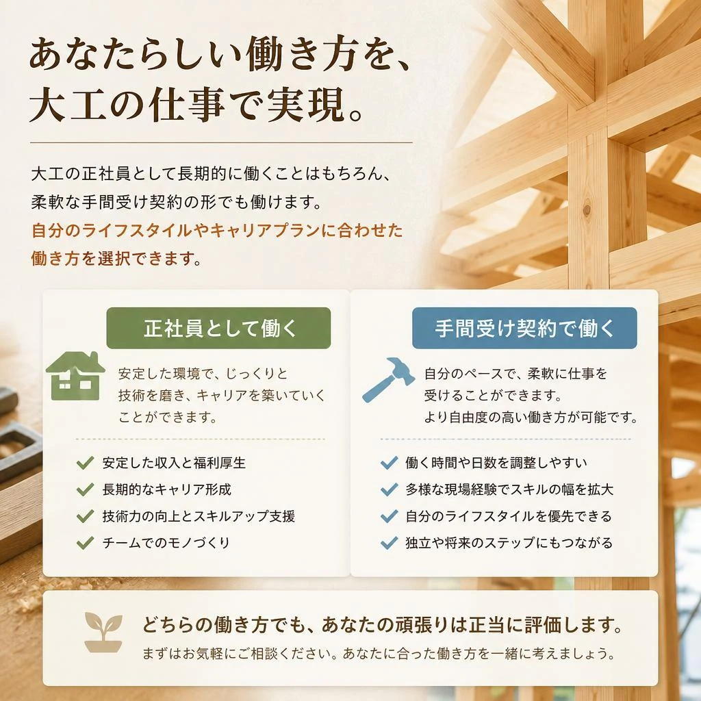 多様な働き方：正社員から手間受け契約まで