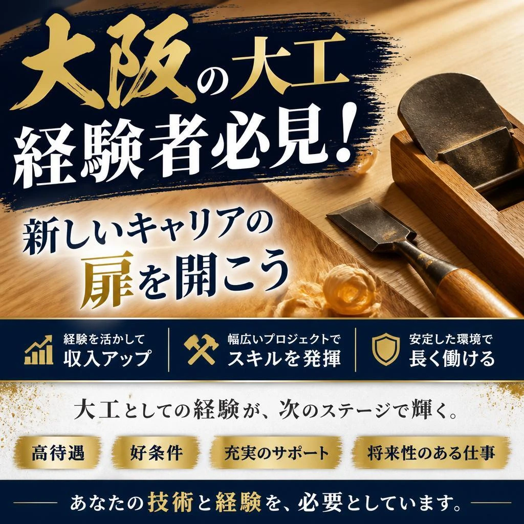 大阪の大工経験者必見！新しいキャリアの扉を開こう