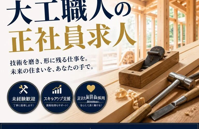 新たなキャリアを築こう！大工職人の正社員求人