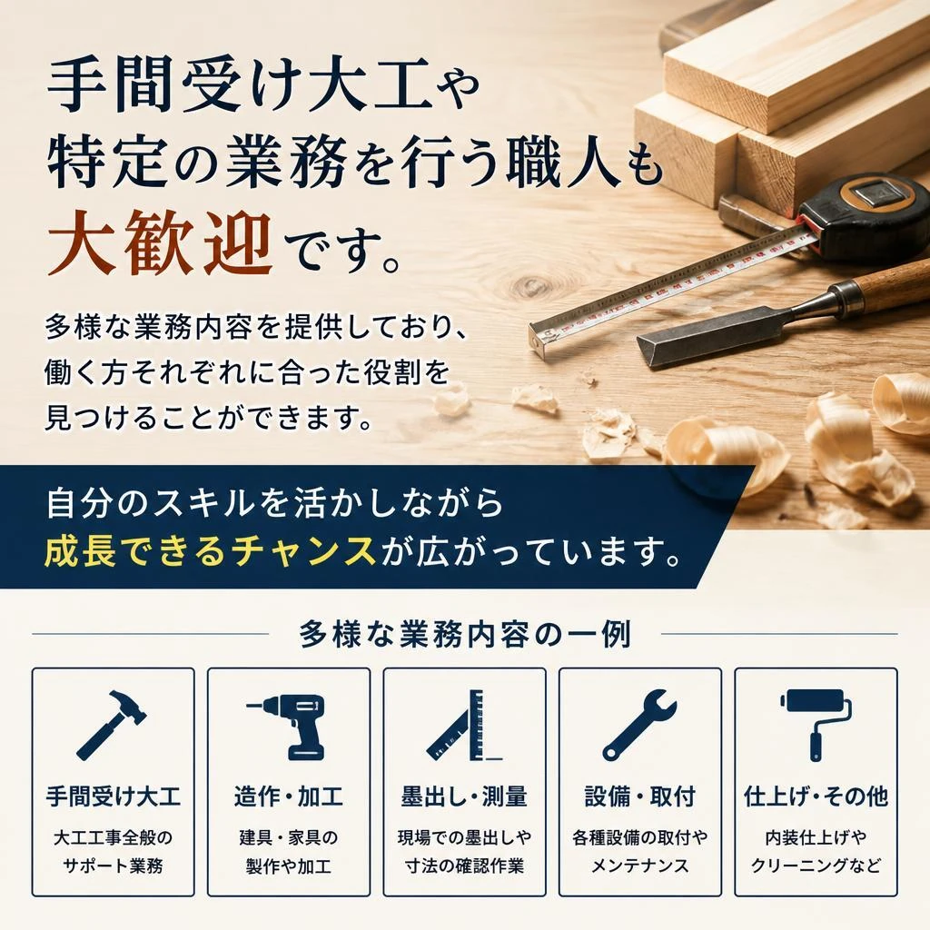 協力業者の募集と多様な業務