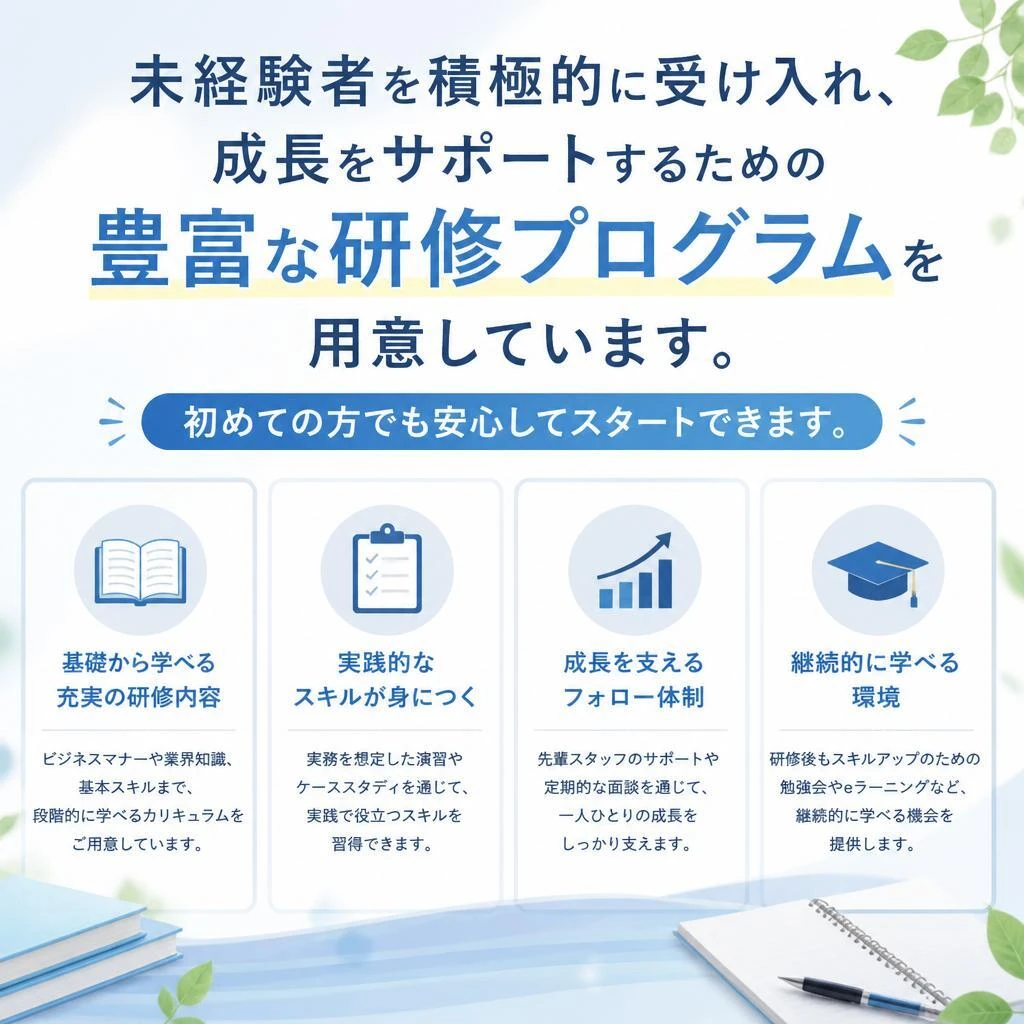 2. 未経験者歓迎の転職支援制度