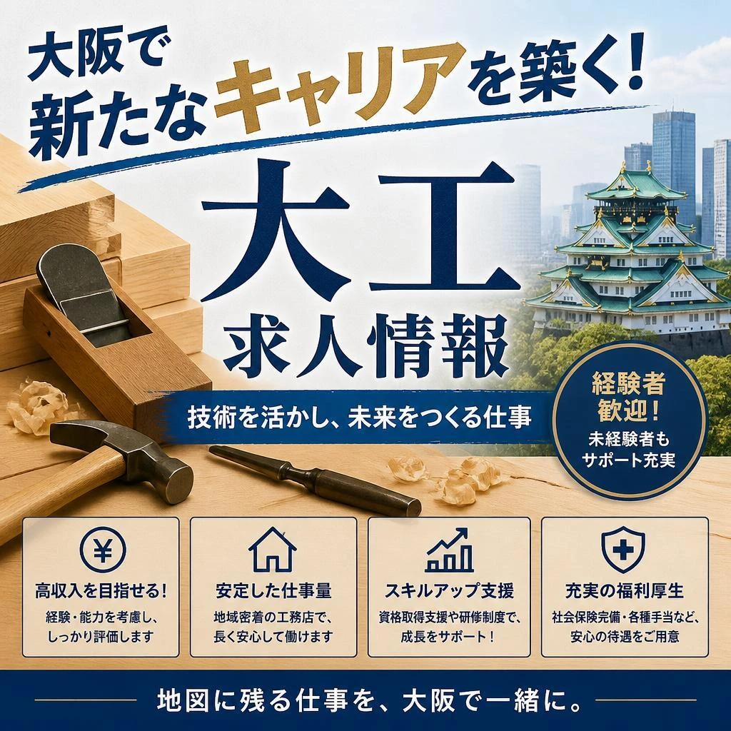 大阪で新たなキャリアを築く！大工求人情報