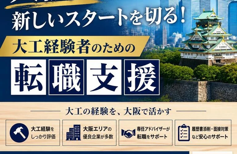 大阪で新しいスタートを切る！大工経験者のための転職支援