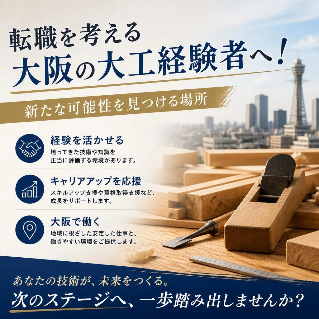転職を考える大阪の大工経験者へ！新たな可能性を見つける場所